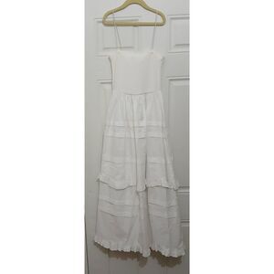 Zara womens medium Midi tiered tube flare sun dress